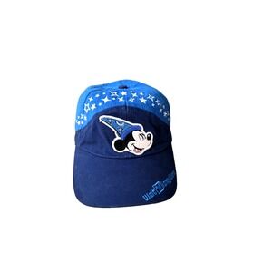Disneyland Hat Mickey Mouse Sorcerer Cap Kids Youth S 54-58cm Blue Stars Retired